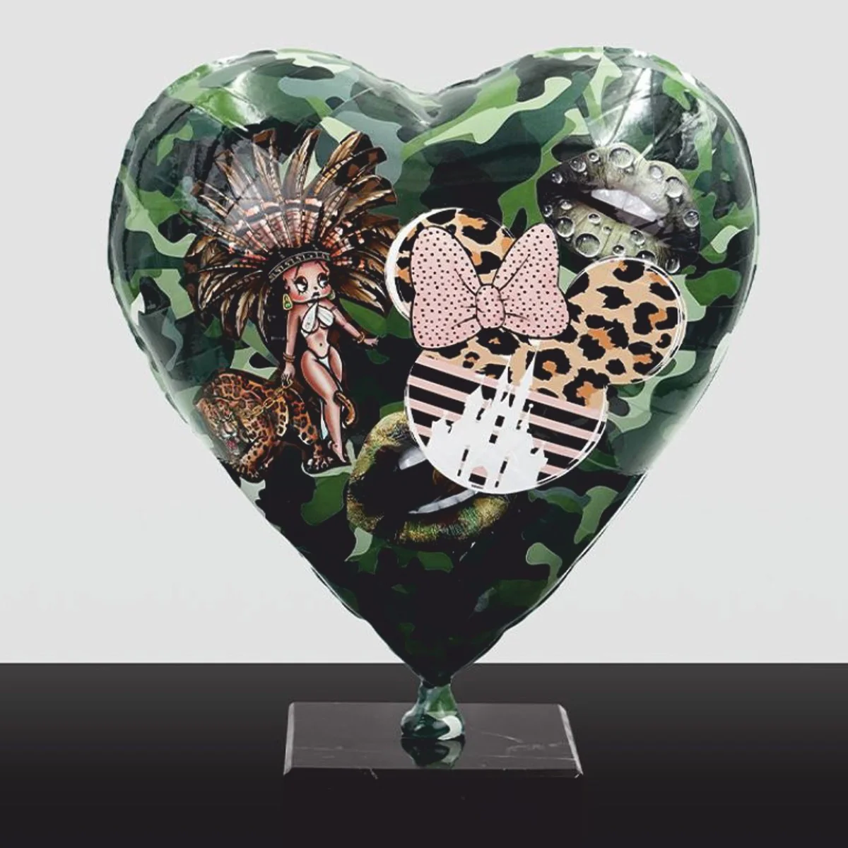 Deko Luftballon in Herzform Grün / Bunt H. 30 cm - Wohnzimmer Deko