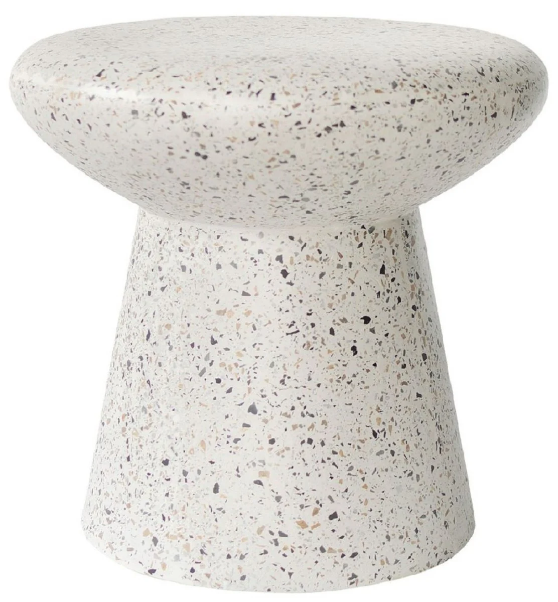 Luxury side table / stool white Ø 50 x H. 47 cm - Round concrete table / stool - Living room furniture - Luxury furniture - Concrete furniture - Luxury furnishings - Living room furnishings