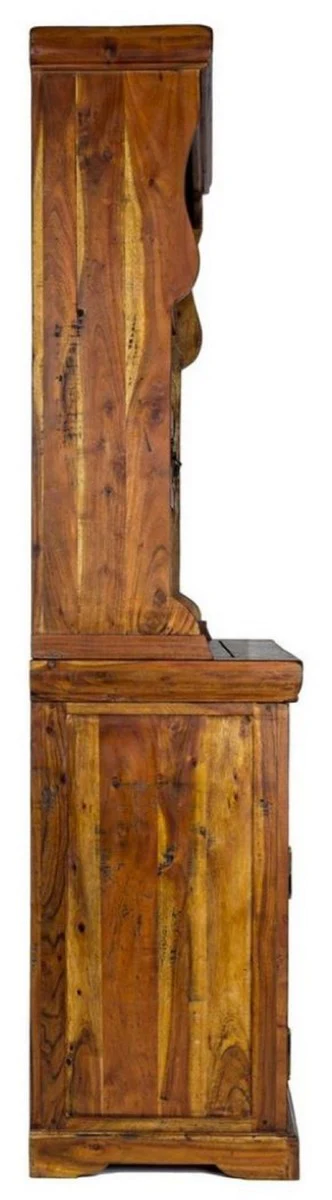 Country house style dining room cabinet brown / natural colors 107 x 45 x H. 190 cm - solid wood kitchen cabinet - dining room furniture in country house style - country house style dining room furnishings