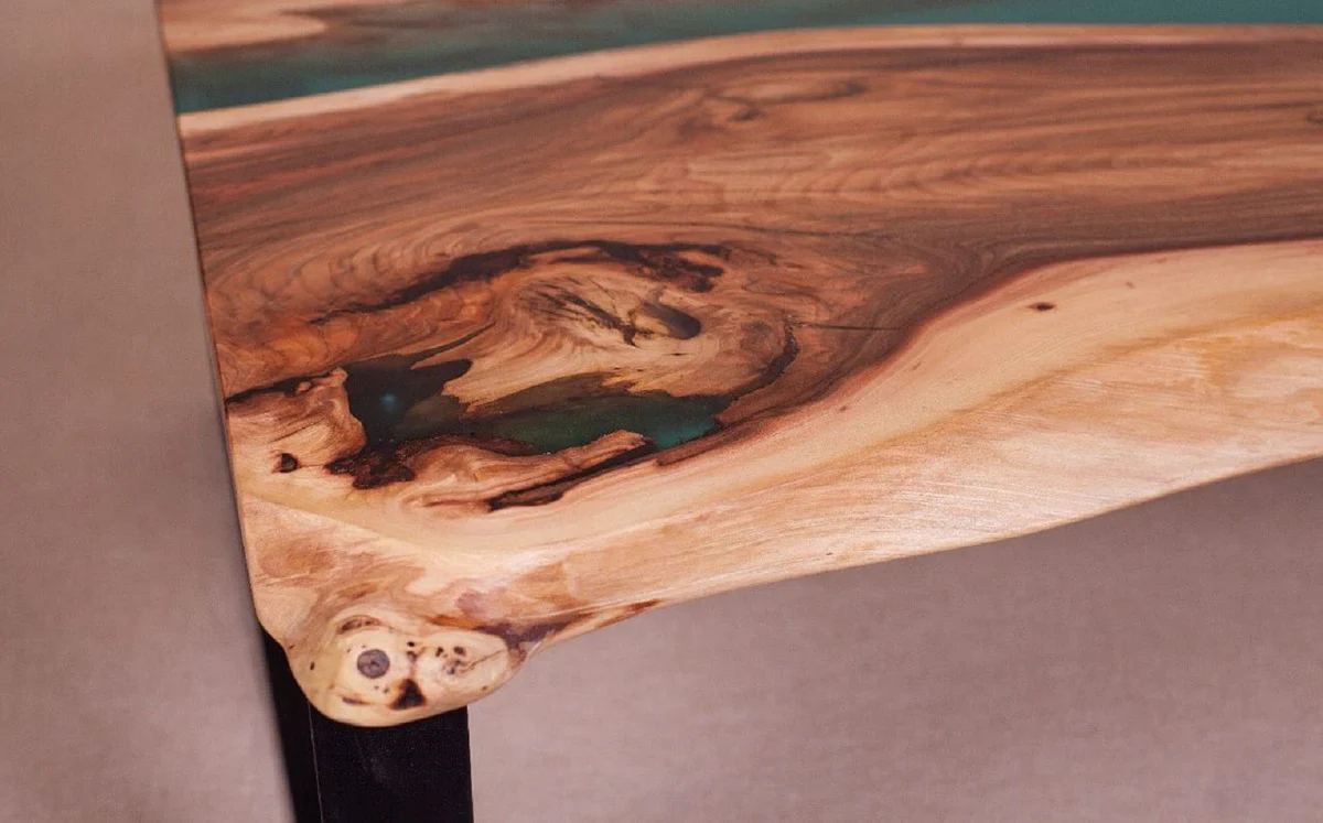 Luxury coffee table brown / natural / green / black 95 cm