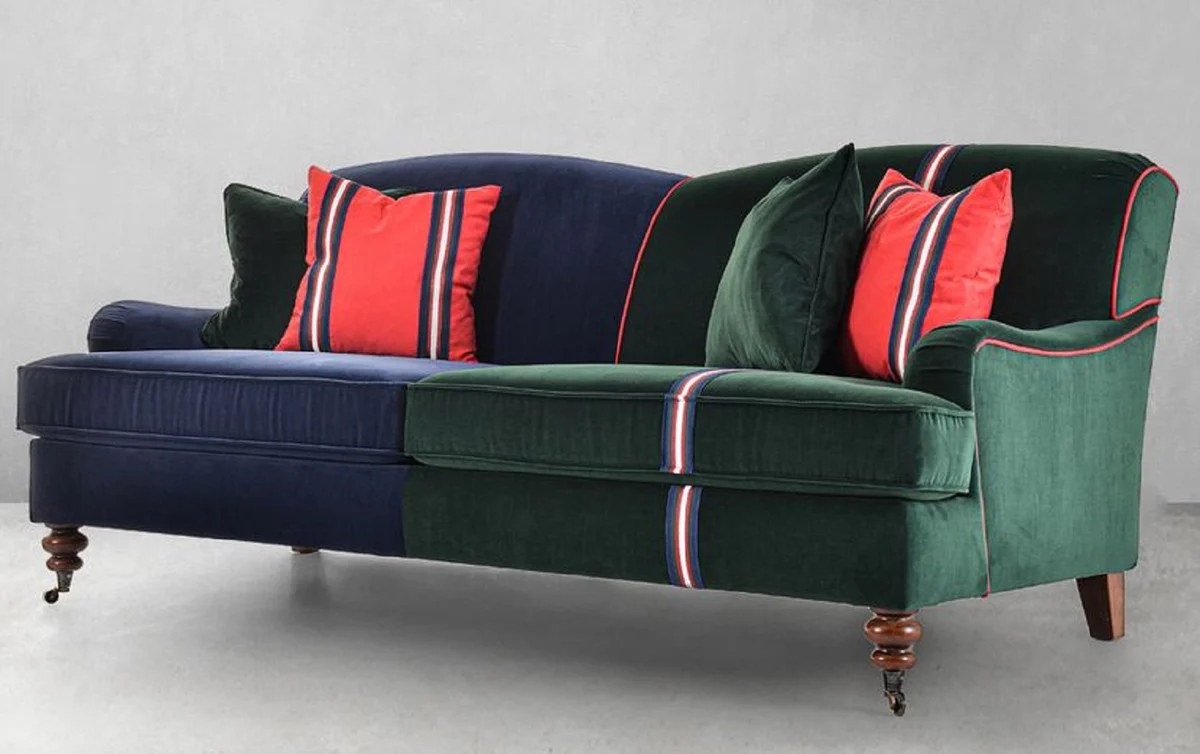 Luxury sofa blue / green / red / white / brown 206.5 x 100 x H. 87 cm - living room sofa - hotel sofa - living room furniture - living room furnishings - hotel furniture - luxury furniture
