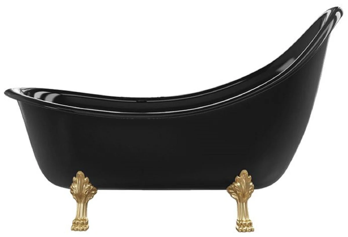 Art Nouveau bathtub black / gold 180 cm - Freestanding retro style bathtub