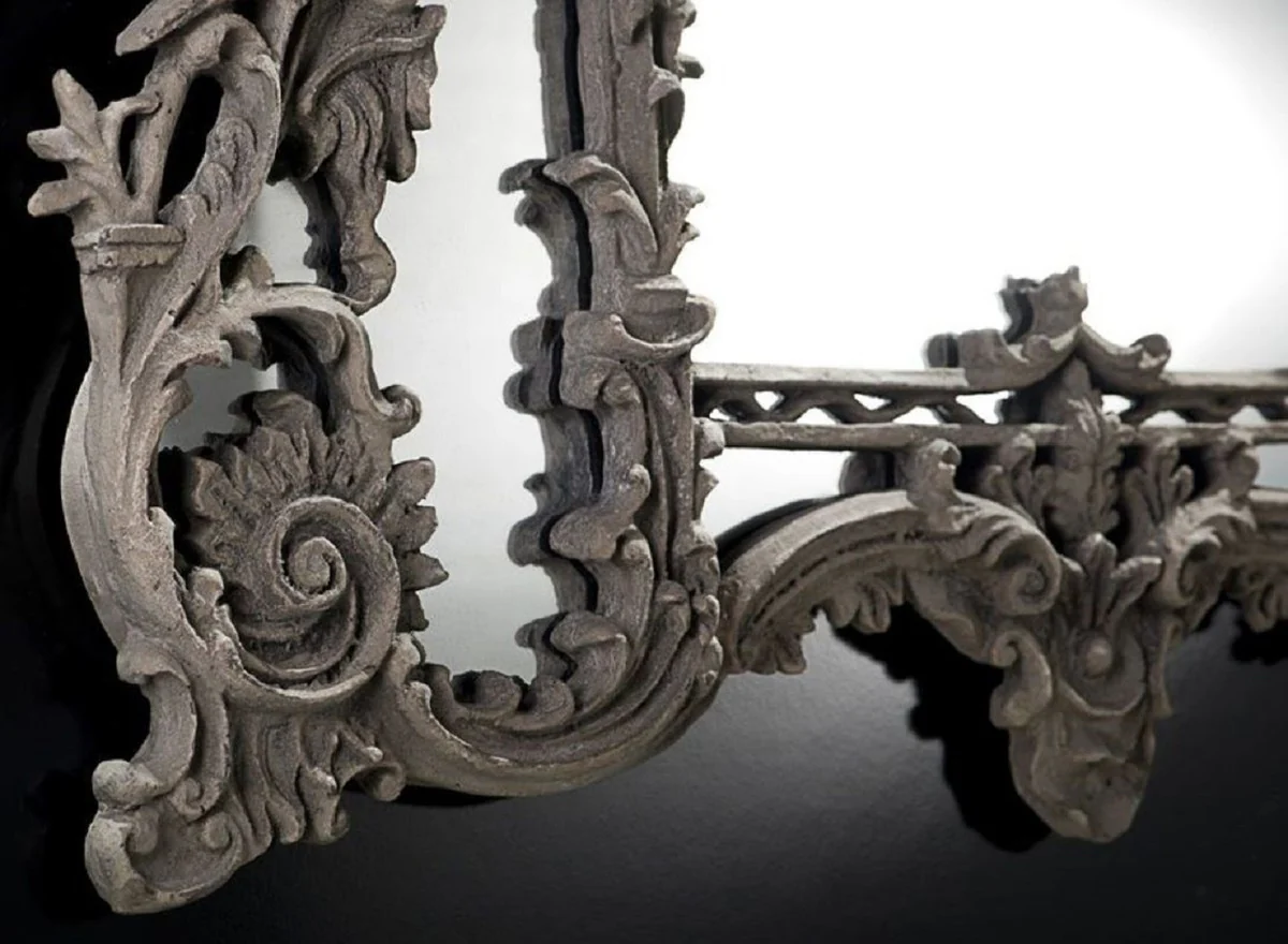 Baroque mirror gray - magnificent handmade wall mirror in baroque style - antique style wardrobe mirror - living room mirror - baroque furniture