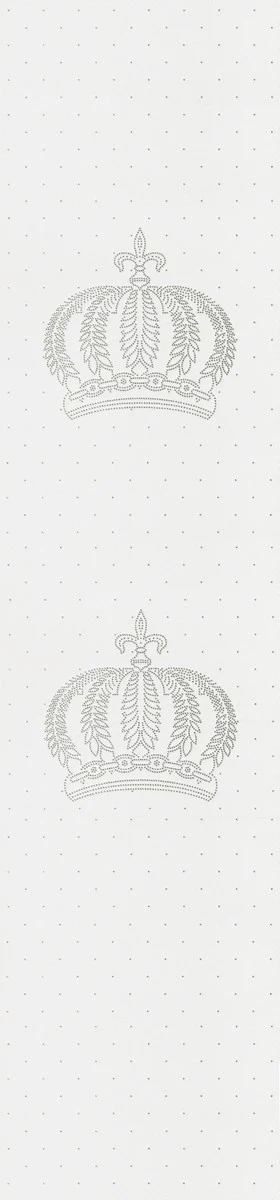 Harald Glööckler designer baroque non-woven wallpaper 52710 - crowns - white with rhinestones