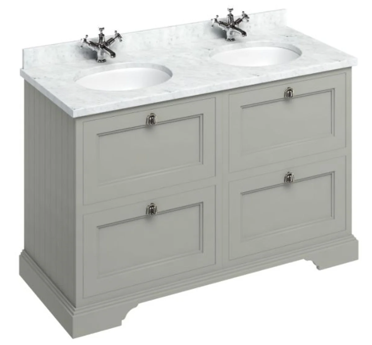 Double washbasin / vanity unit with marble top and 4 drawers - Luxury Collection