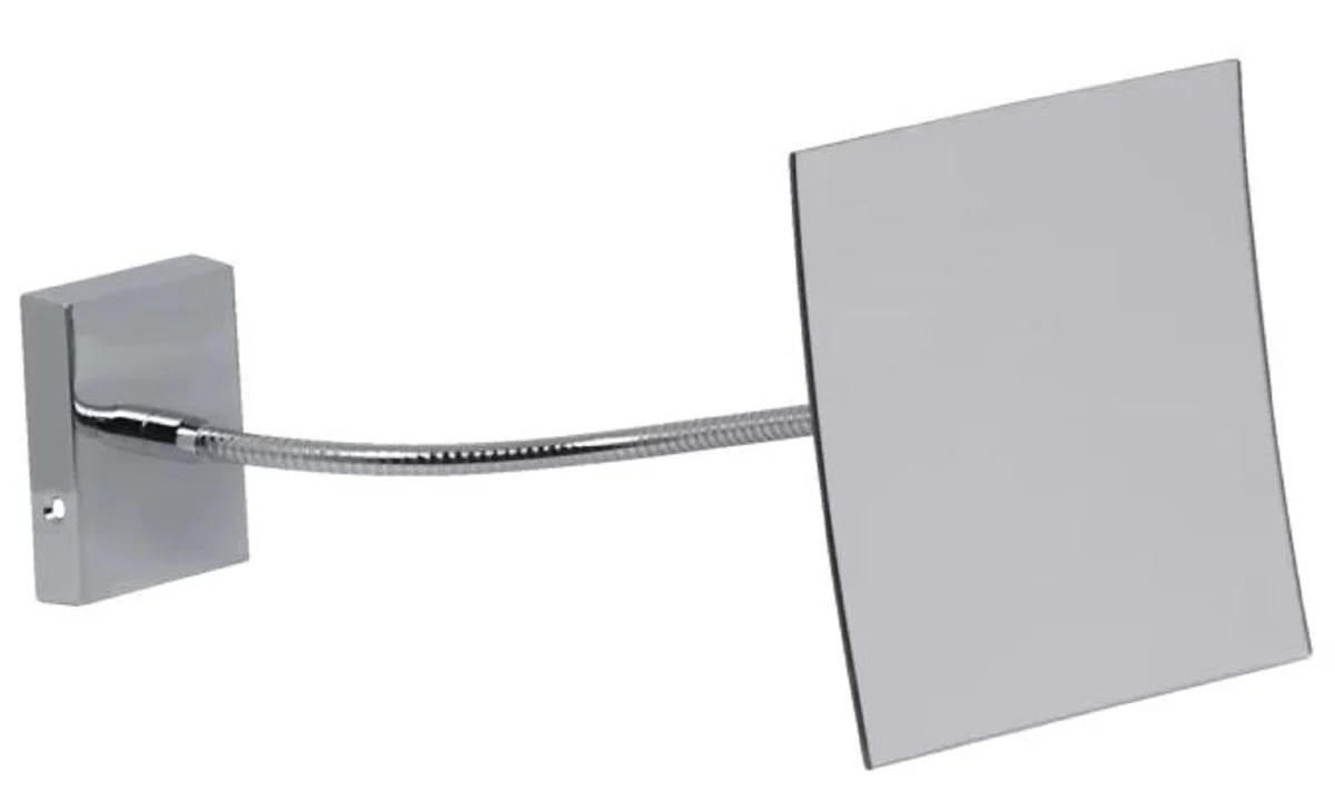 Luxury cosmetic mirror silver 15 x 24 x H. 15 cm - Adjustable cosmetic wall mirror - Bathroom make-up mirror - Bathroom accessories - Luxury quality - Made in Italy