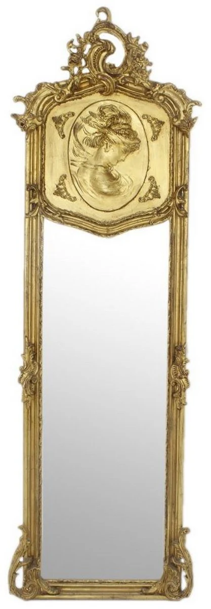 Baroque mirror antique gold 55 x H. 175 cm - handmade antique style wall mirror - full length mirror - cloakroom mirror - living room mirror - baroque furniture - noble & magnificent