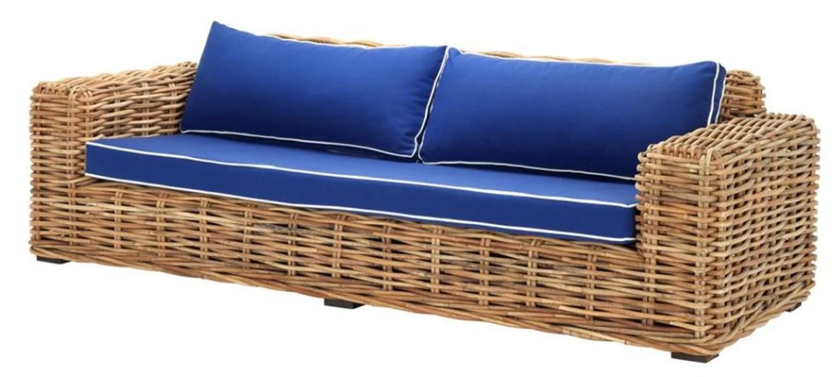 Designer rattan sofa 230 x 88 x H. 69 cm - luxury living room furniture