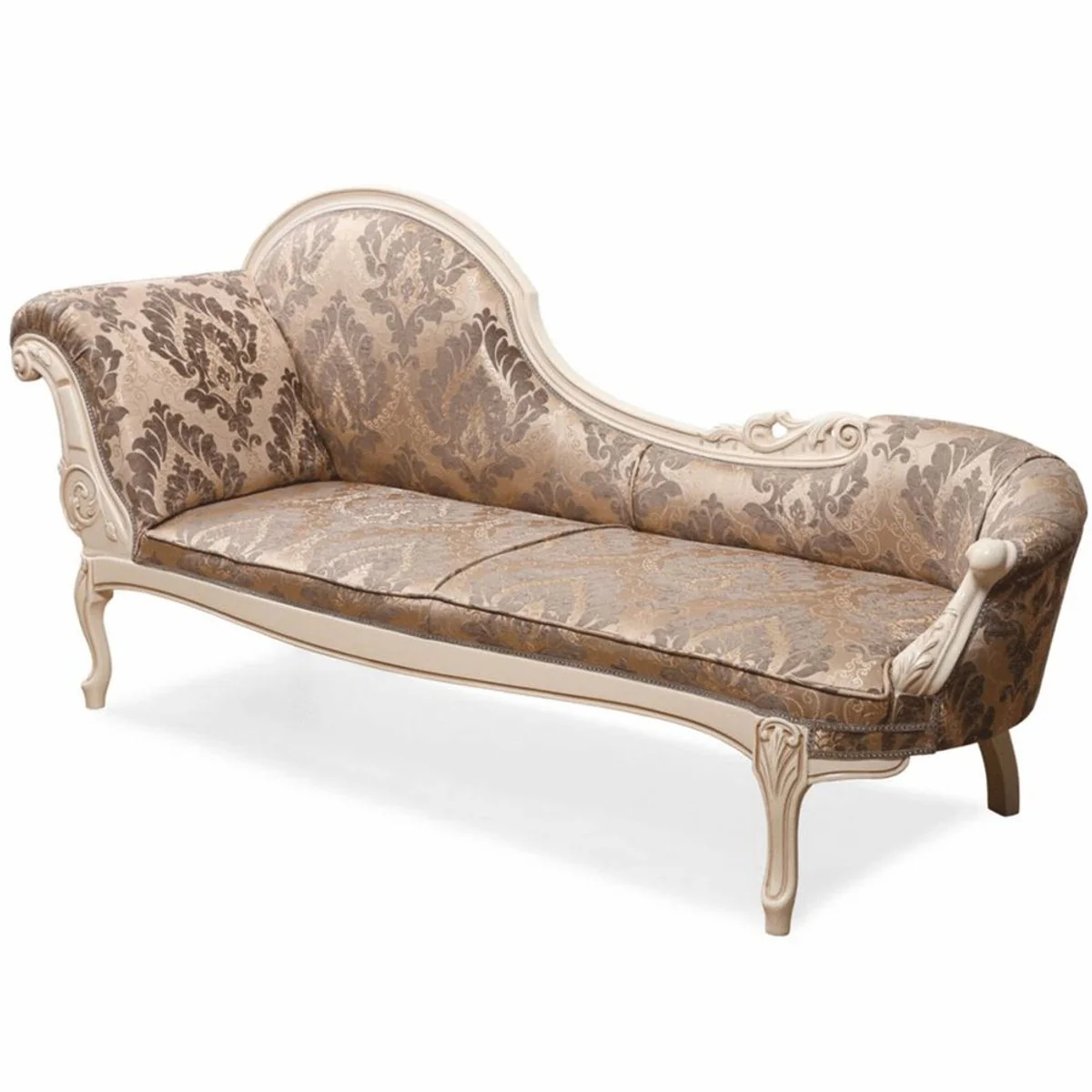Luxury Baroque Chaise Longue Brown / Cream - Baroque Furniture