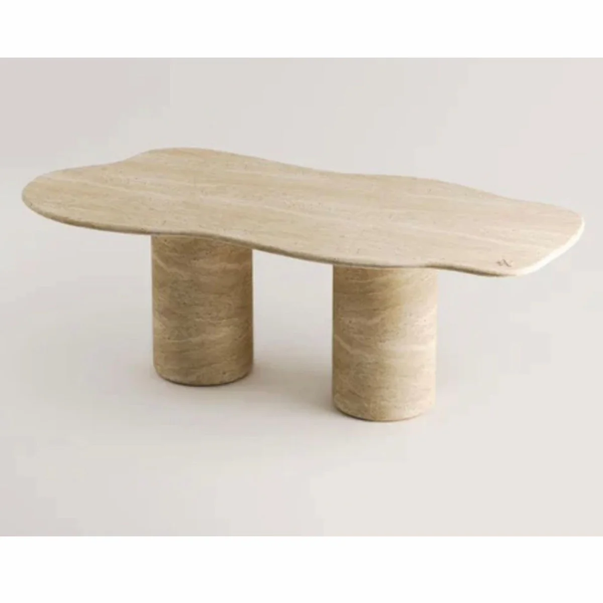 Luxury Travertine Dining Table Beige 190 cm - Luxury Kitchen Furniture