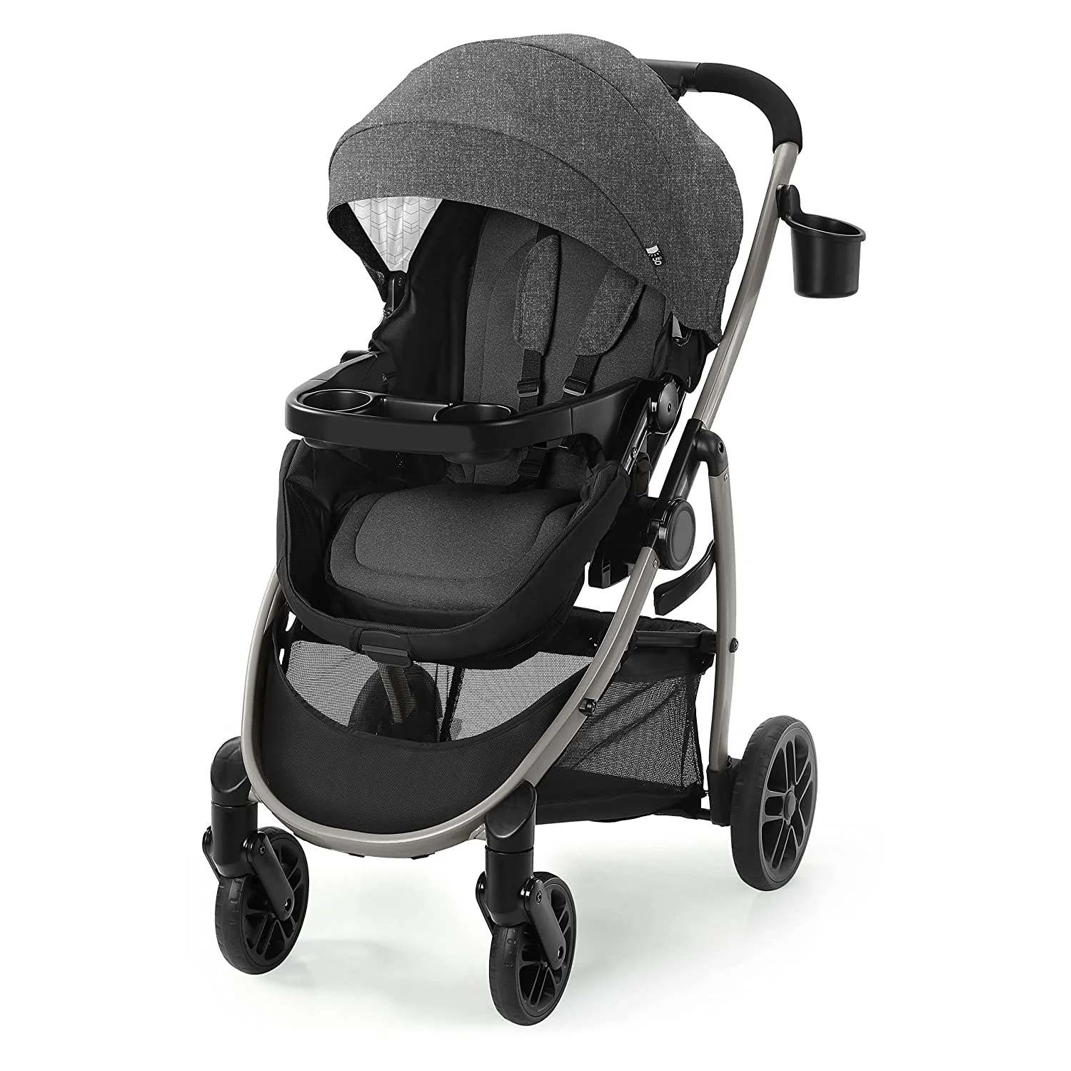 Modes Pramette Kinderwagen, Kinderwagen mit echtem Kinderwagenmodus, umkehrbarem Sitz, einhändig klappbar, zusätzlicher Stauraum, Kindertablett, Pierce