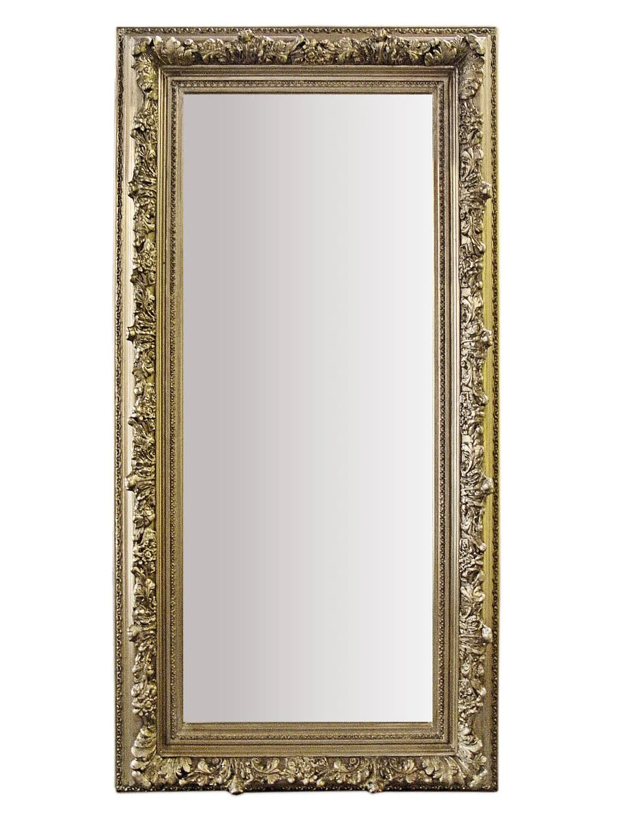 Baroque wall mirror antique silver height 150 cm, width 60 cm - noble & magnificent