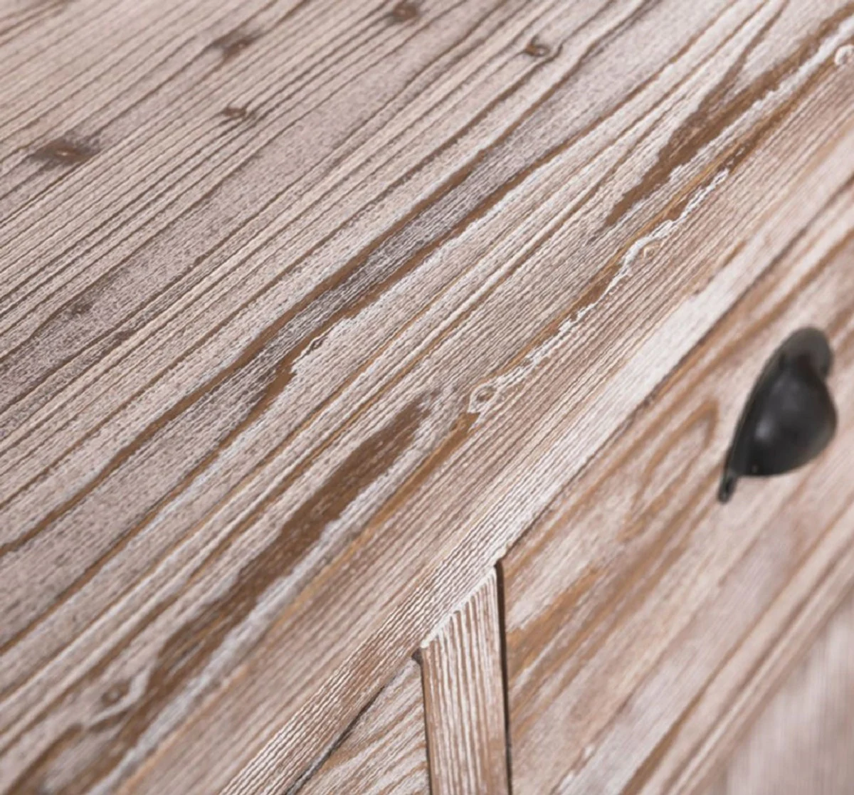 Country house style dining room cabinet brown / white 180 x 50 x H. 197 cm - solid wood kitchen cabinet - dining room furniture in country house style - country house style dining room furnishings