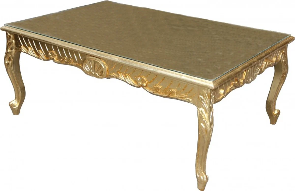 Baroque coffee table gold antique look 120 x 80 cm - Mod2