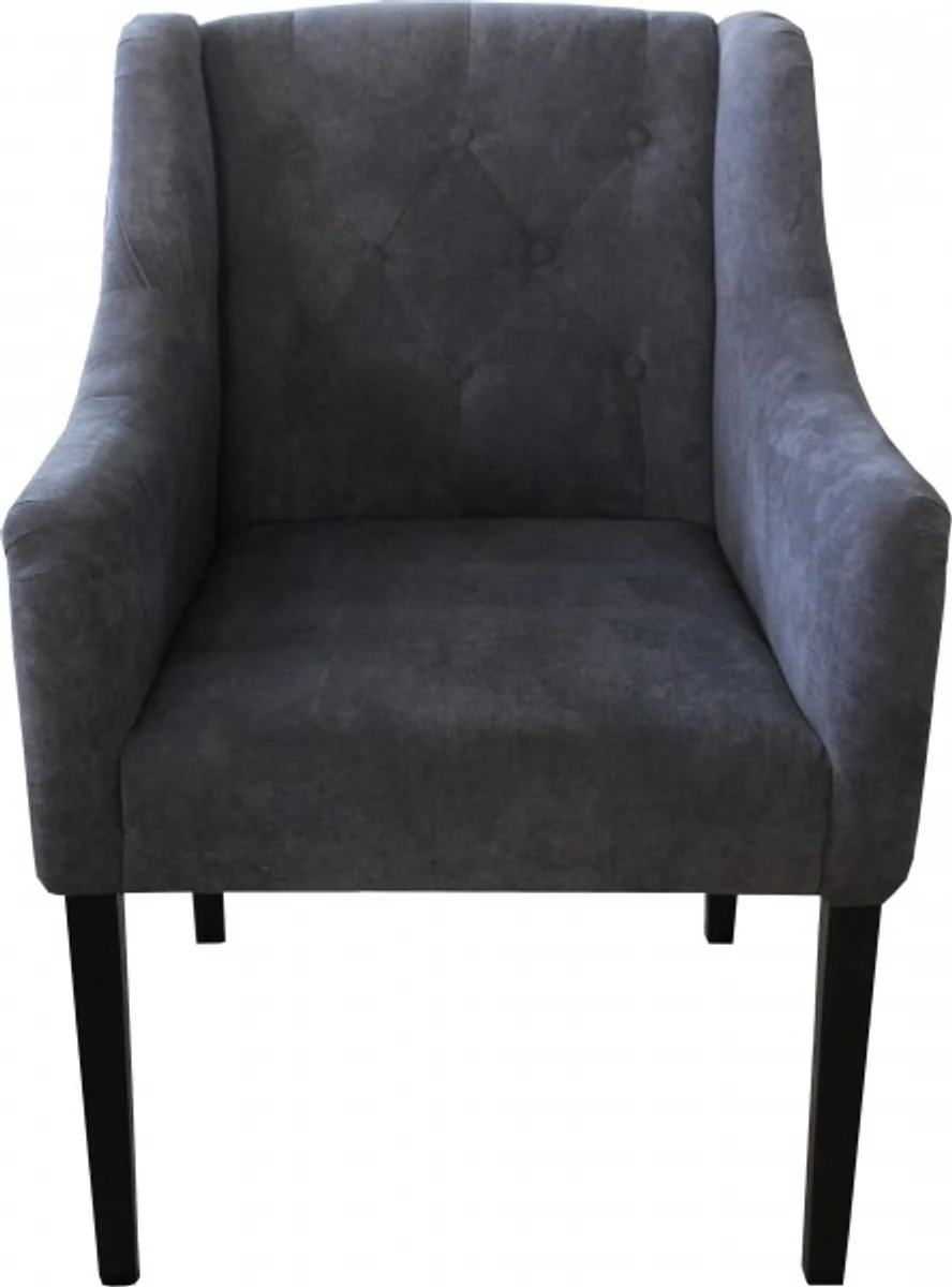 Luxury dining room chair gray / black with armrests - hotel restaurant furniture catering