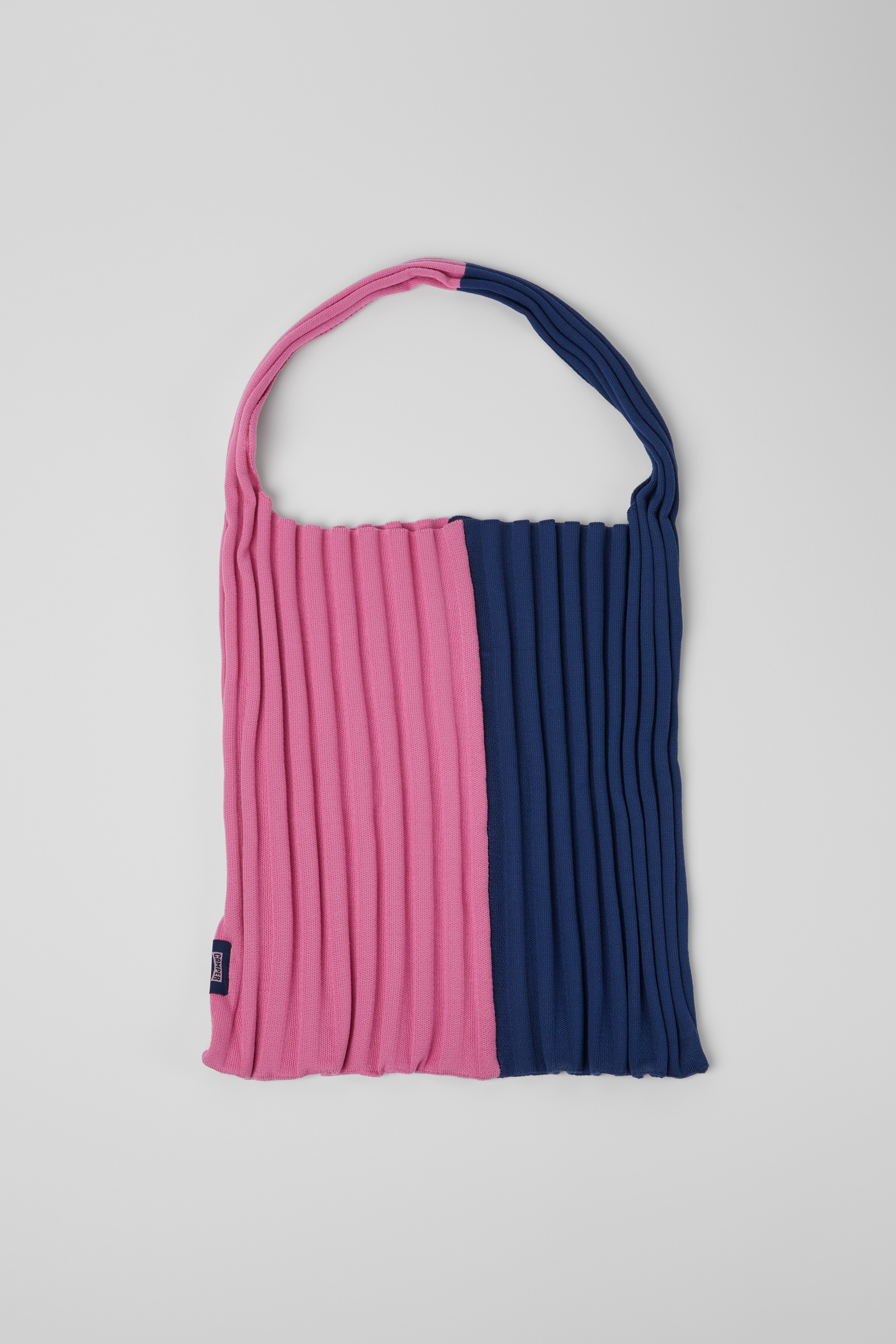 Strick TENCEL - Blau und Rosa TENCEL Lyocell Stricktasche