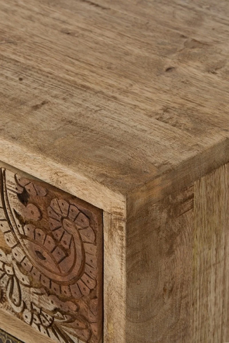 Country house style chest of drawers with 5 drawers natural / multicolored 48 x 27 x H. 80 cm - country house style furniture