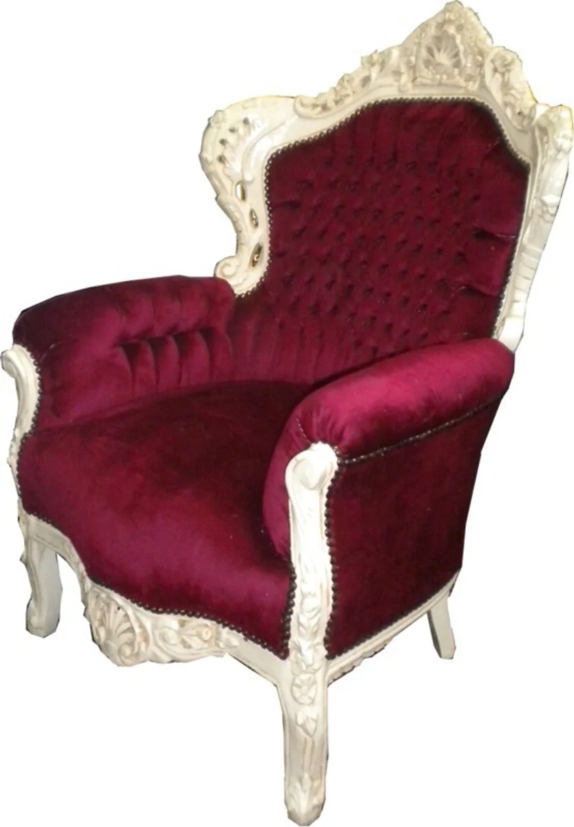 Barock Sessel King Bordeaux / Creme 85 x 85 x H. 120 cm
