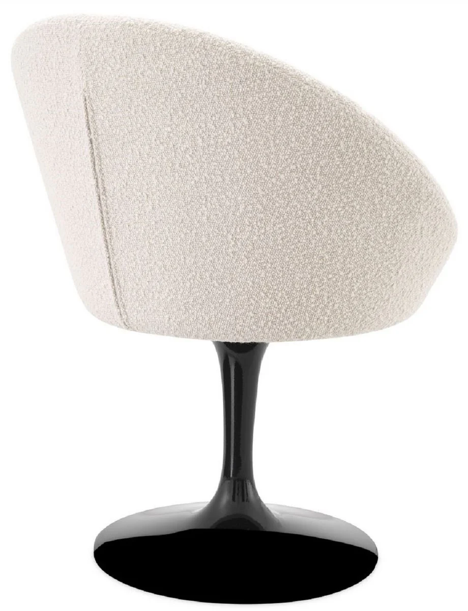 Luxury dining room chair cream / black 67 x 57 x H. 78.5 cm - swivel chair in 60s design - luxury dining room furniture