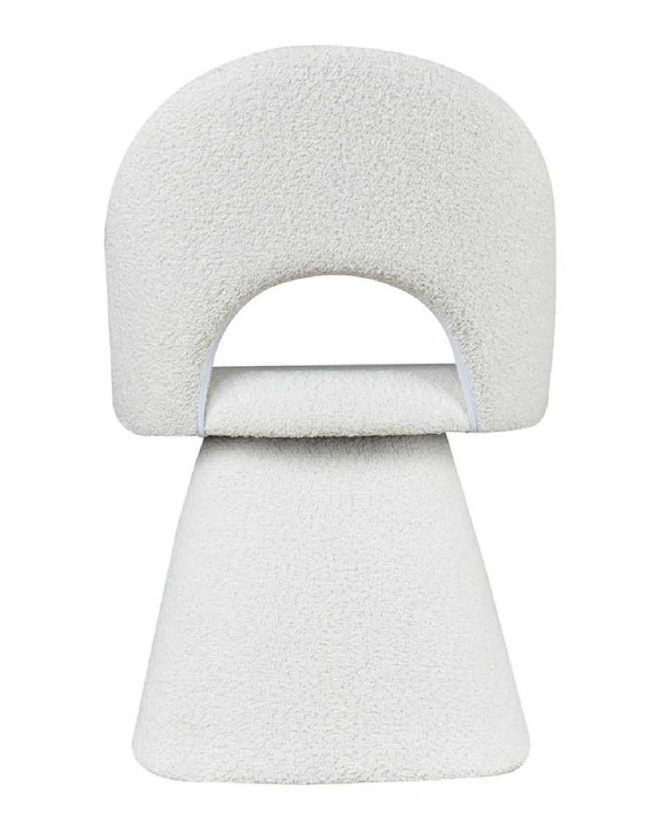 Luxury dining room chair with curved backrest white H. 79 cm - dining room furniture