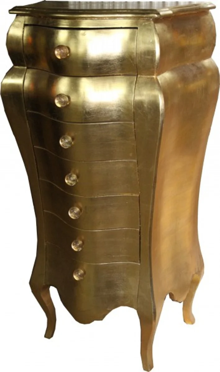 Baroque chest of drawers gold 130.5 x 68 x 49 cm - handmade from solid wood