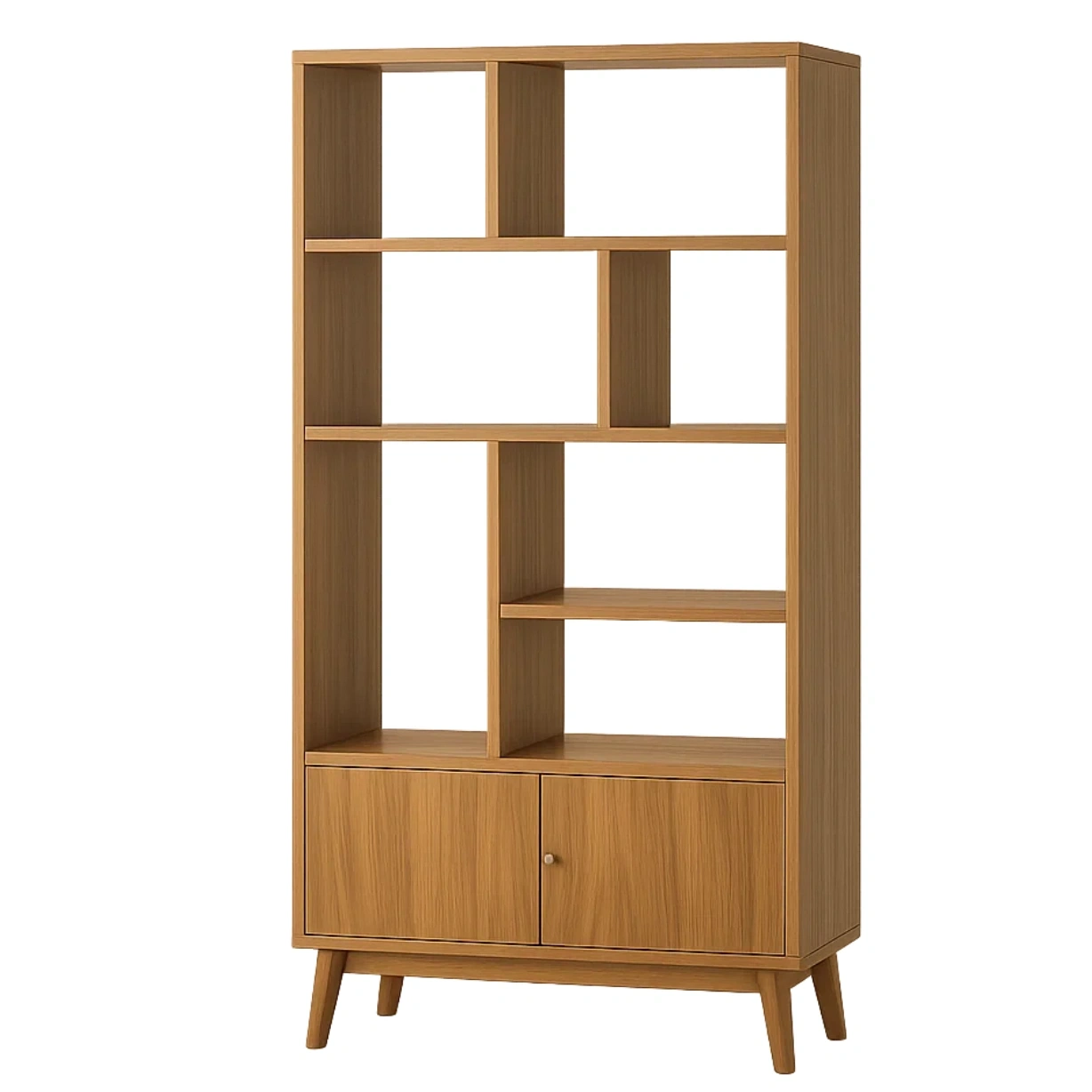 Bücherregal, Regalkonstruktion, 4 Ablagen, Holz, helle Holzfarbe, einfache Montage, für Wohnzimmer, 80 x 30 x 180 cm - 1MeXsaBBuKVc