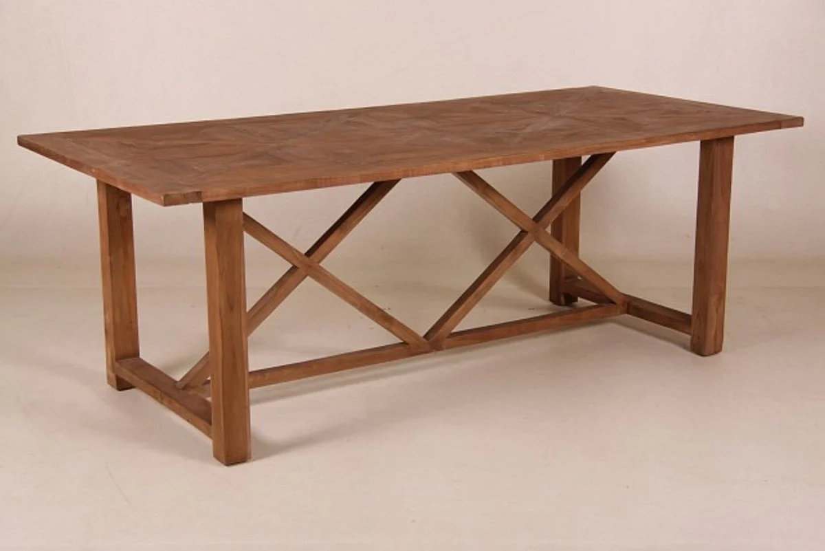 Teak dining table wood colors 220 x 100 cm - country house style table teak