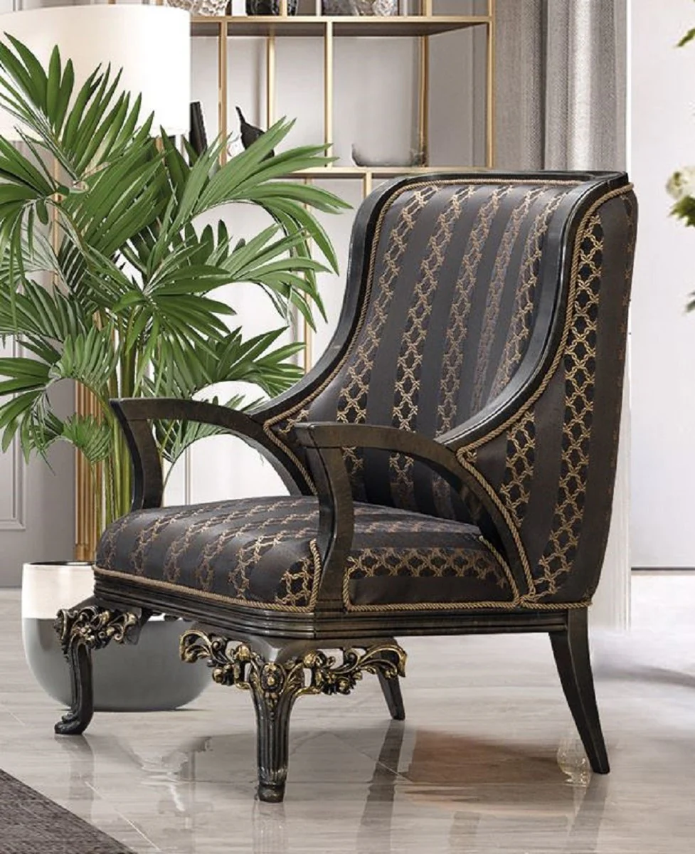 Luxury Baroque Living Room Set Purple / Gray / Gold - 2 Baroque Sofas & 2 Baroque Armchairs & 1 Baroque Coffee Table - Luxury Living Room Furniture in Baroque Style - Baroque Furniture - Noble & Magnificent