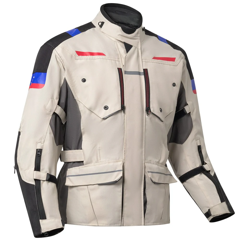 CHAQUETA 4 ESTACIONEN OUT LAND - GRIS / AZUL / ROJO