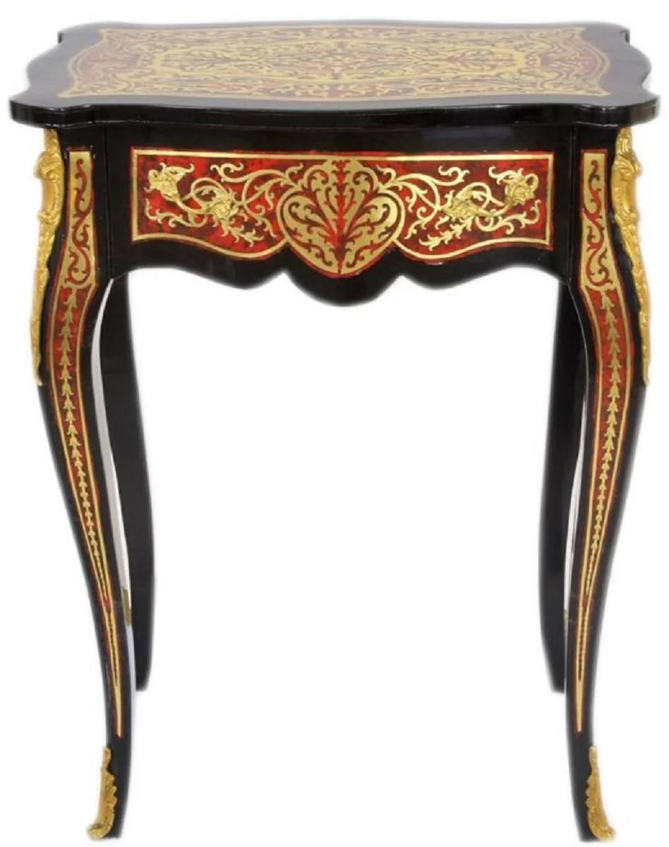 Baroque side table with drawer and beautiful decorations black / red / gold - Baroque furniture