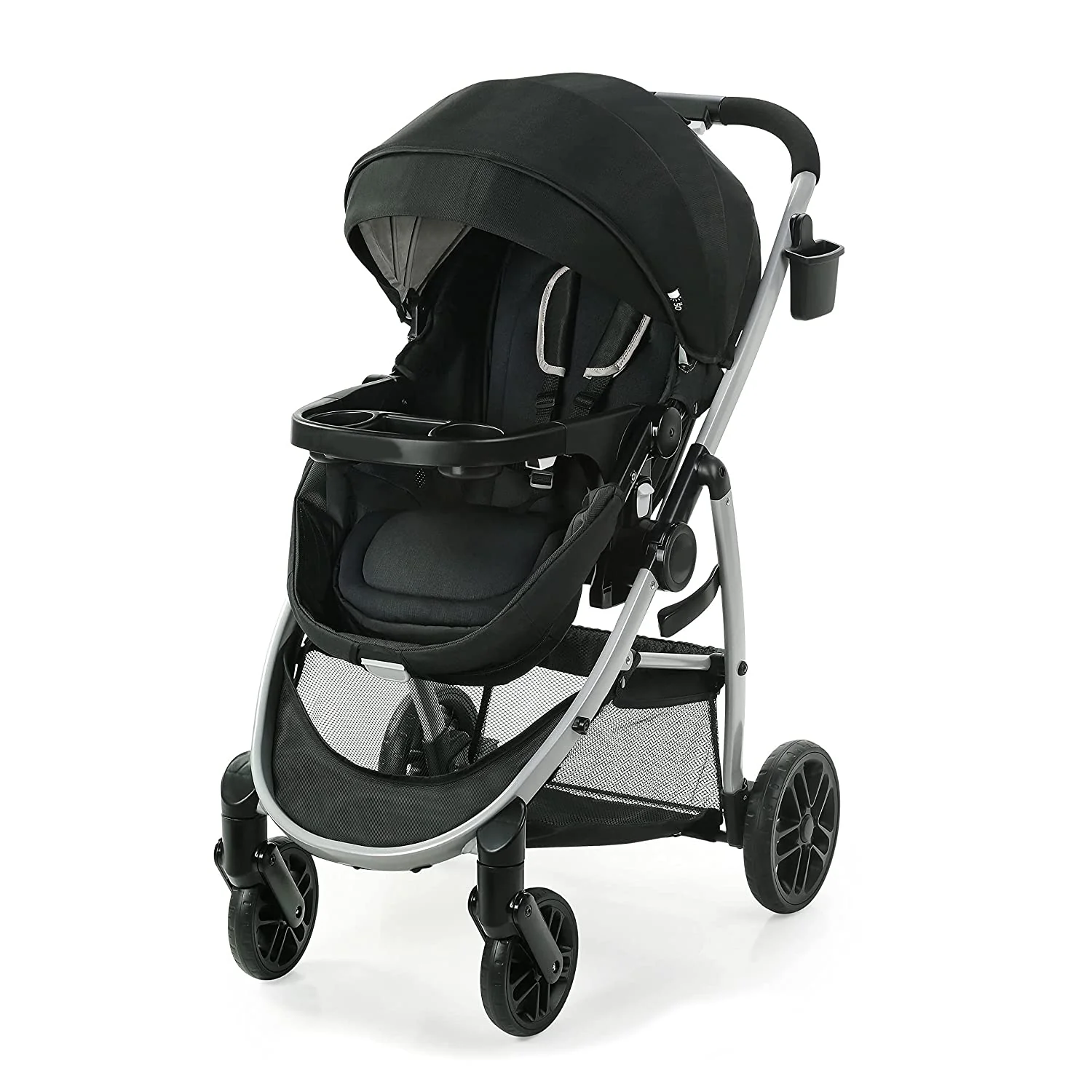Modes Pramette Kinderwagen, Kinderwagen mit echtem Kinderwagenmodus, umkehrbarem Sitz, einhändig klappbar, zusätzlicher Stauraum, Kindertablett, Pierce