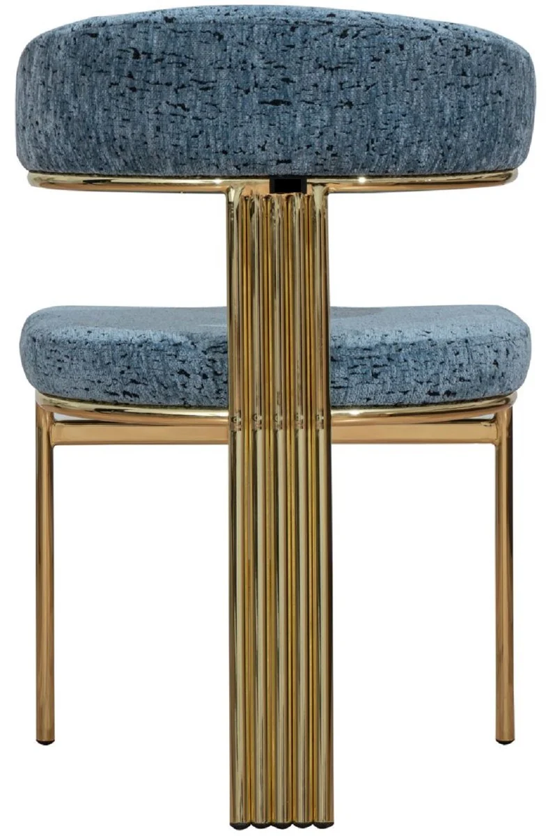 Luxury dining room chair blue / gold H. 83 cm