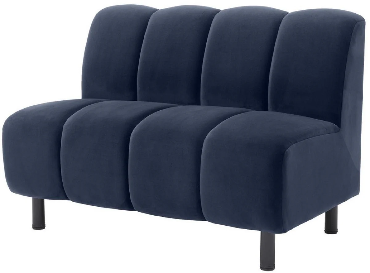 Luxury couch midnight blue / black 121 x 75 x H. 87 cm - living room sofa with elegant velvet fabric - luxury furniture