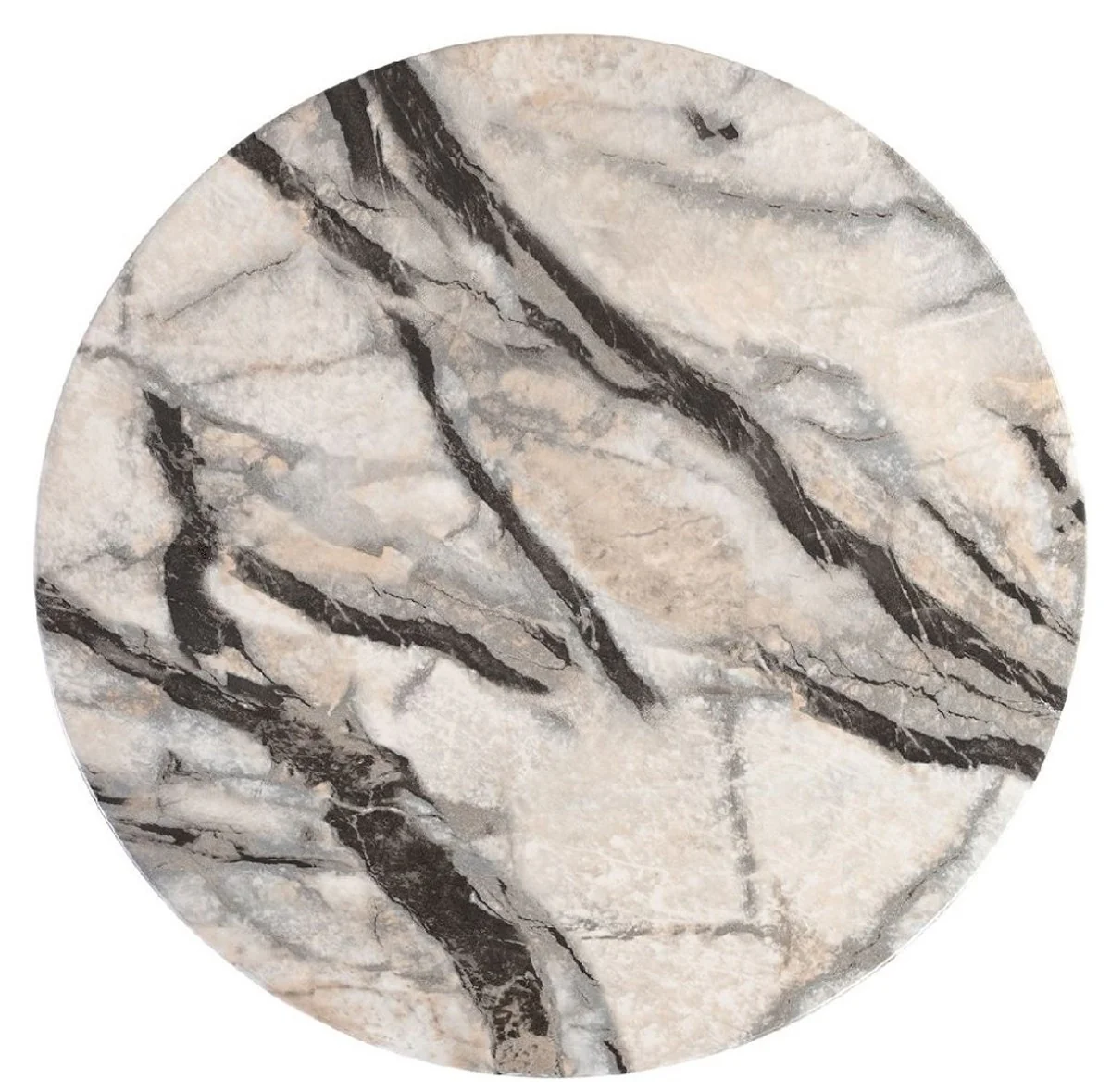 Luxury side table / stool in marble look white Ø 38 x H. 45 cm - living room furniture in marble look - luxury furniture - luxury interior