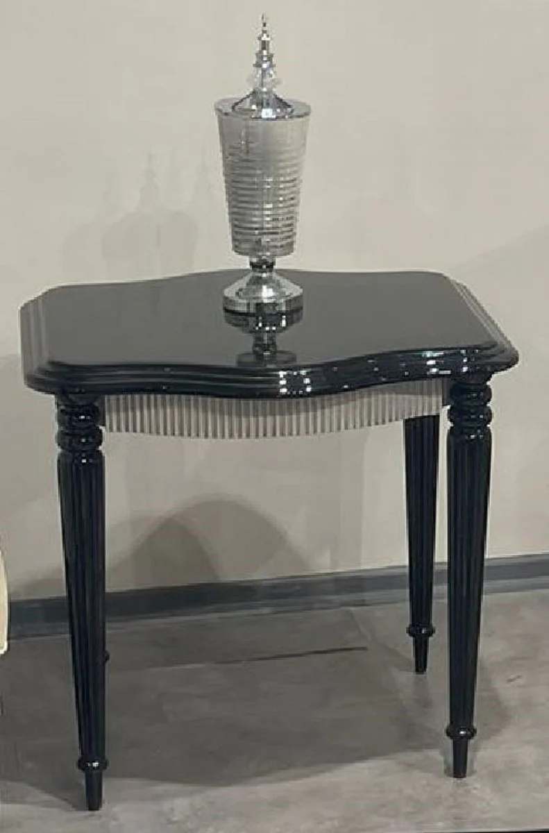 Luxury baroque side table black / gray - handmade solid wood table in baroque style - luxury living room furniture in baroque style - baroque furniture - noble & magnificent
