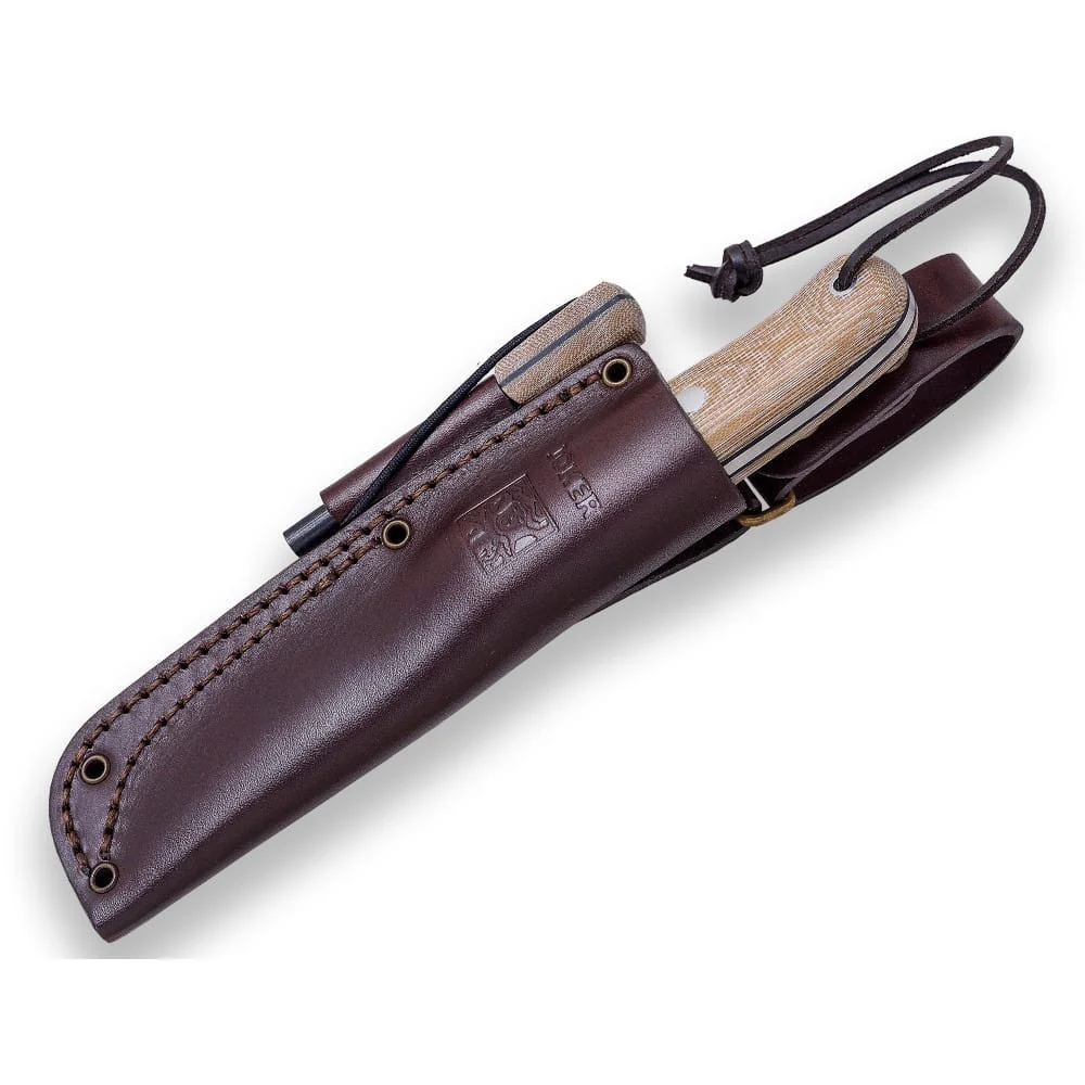 Joker BS9 Canadiense Canvas Micarta con ferrocerio - Cuchillo de supervivencia y buschcraft
