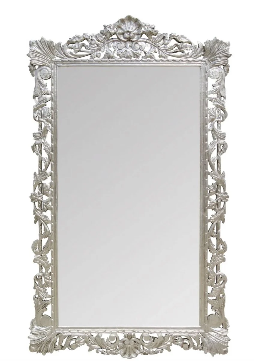 Baroque mirror silver 110 x H. 193 cm - antique style wall mirror