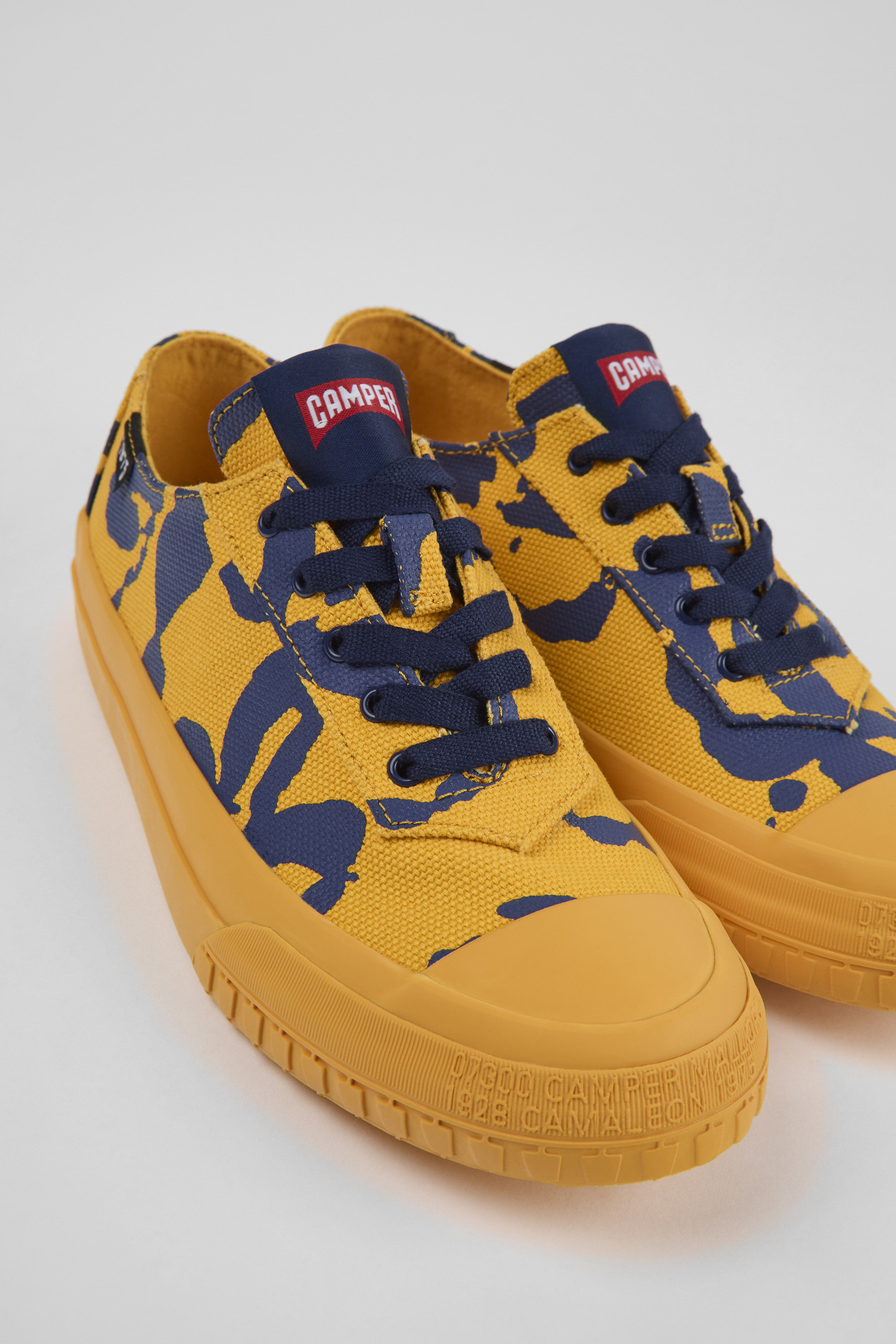 Camaleon - Orange und blau recycelte Baumwolle Turnschuhe für Damen