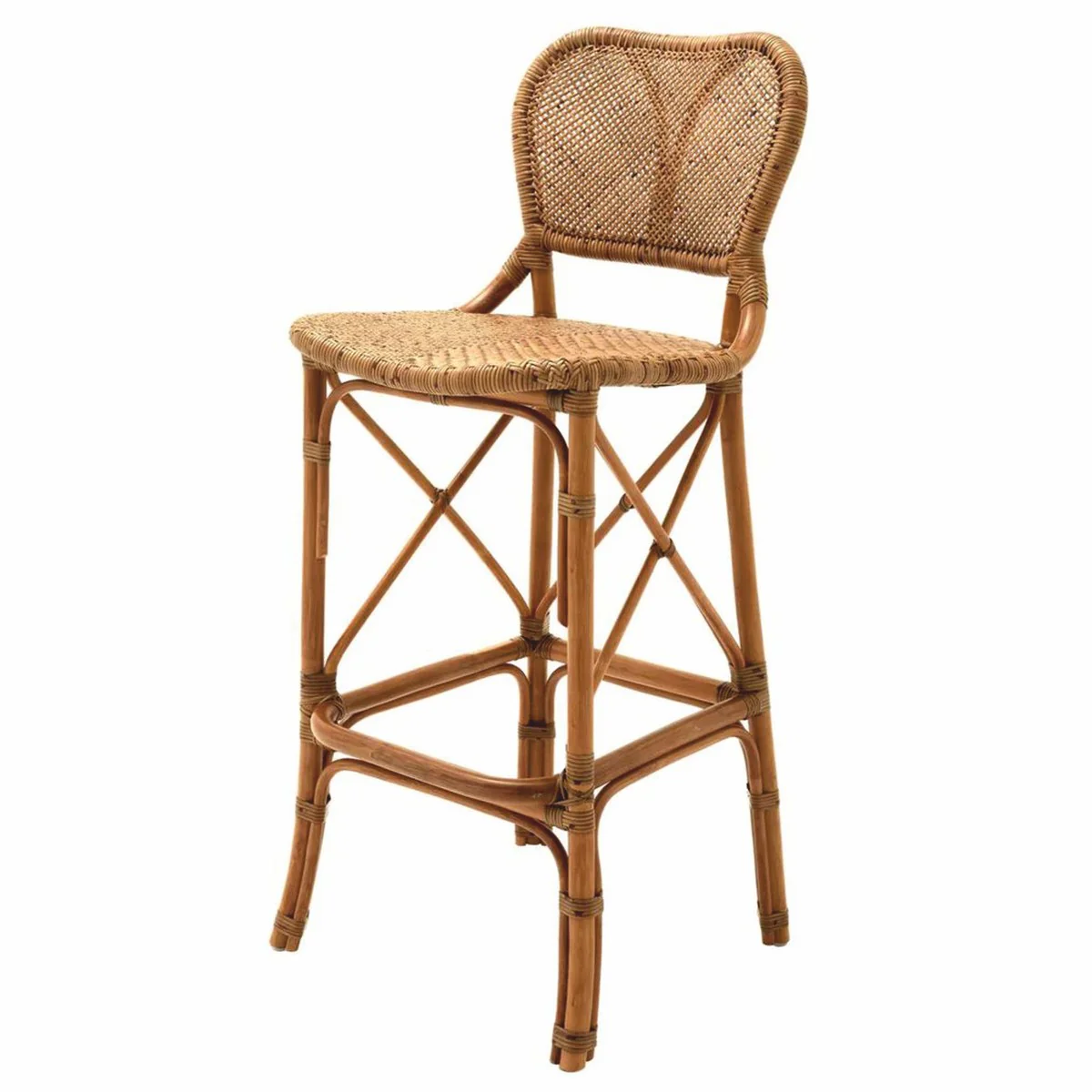 Luxury rattan bar chair brown H. 104.5 cm - rattan bar furniture