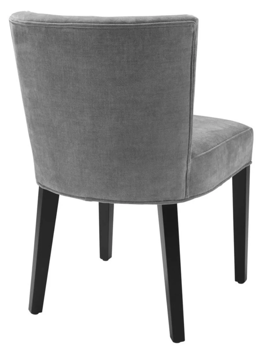 Luxury dining room chair gray / black 51 x 62 x H. 82 cm - Luxury dining room furniture