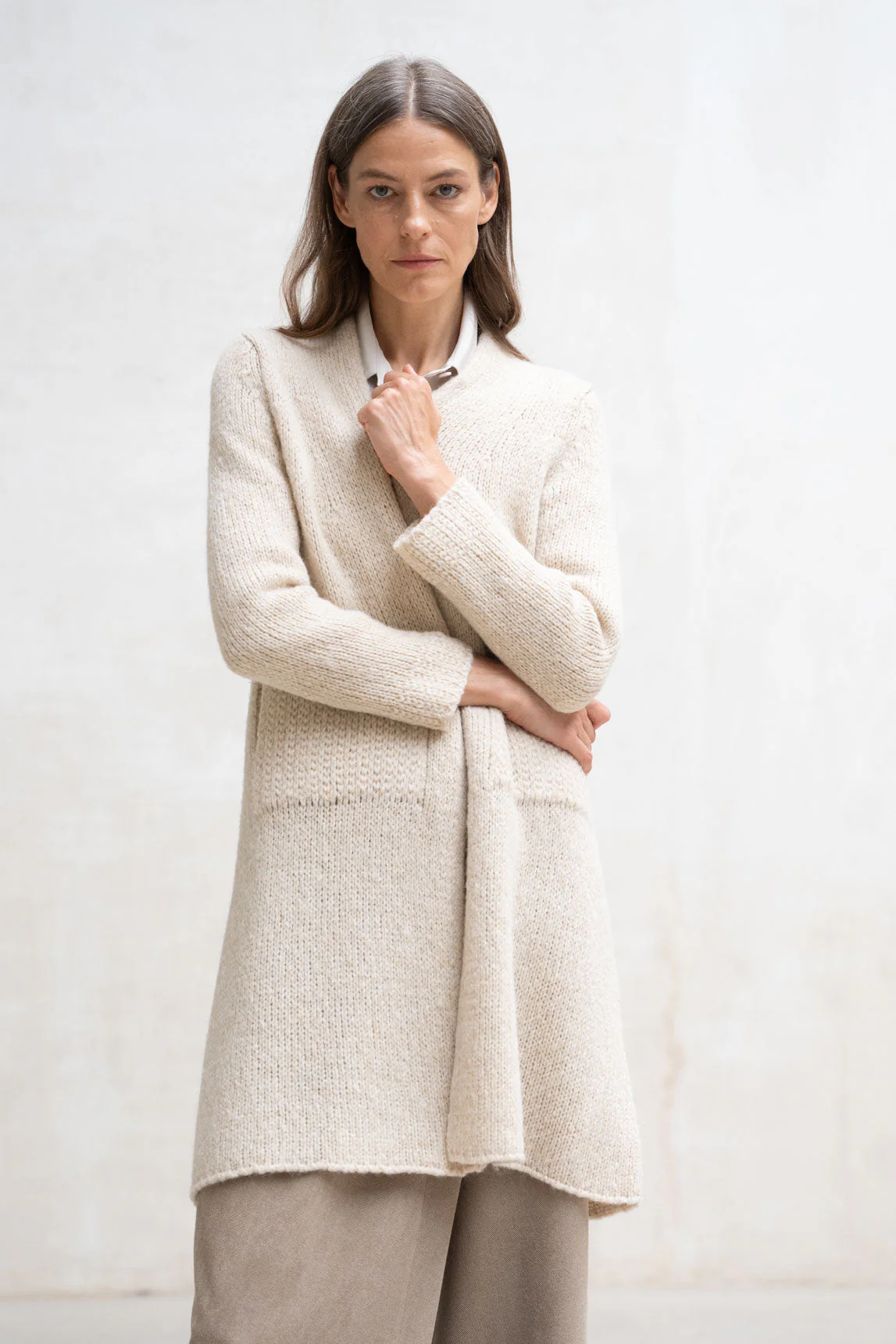 Rivera-Spanien Cárdigan Merano beige Lamé