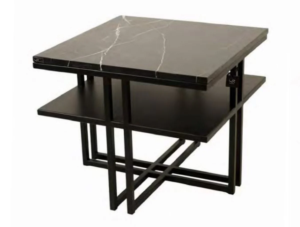 Luxury side table marble / frame black 60 x 60 x H. 50 cm - table marble top - color selectable