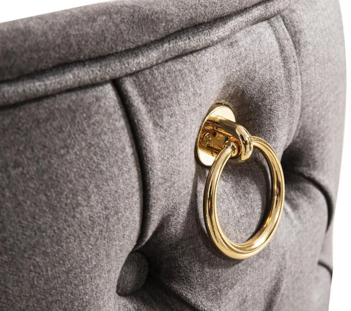 Luxury Art Deco dining room chair set gray / gold 57 x 55 x H. 98 cm - Noble kitchen chairs set of 6 - Art Deco dining room furniture