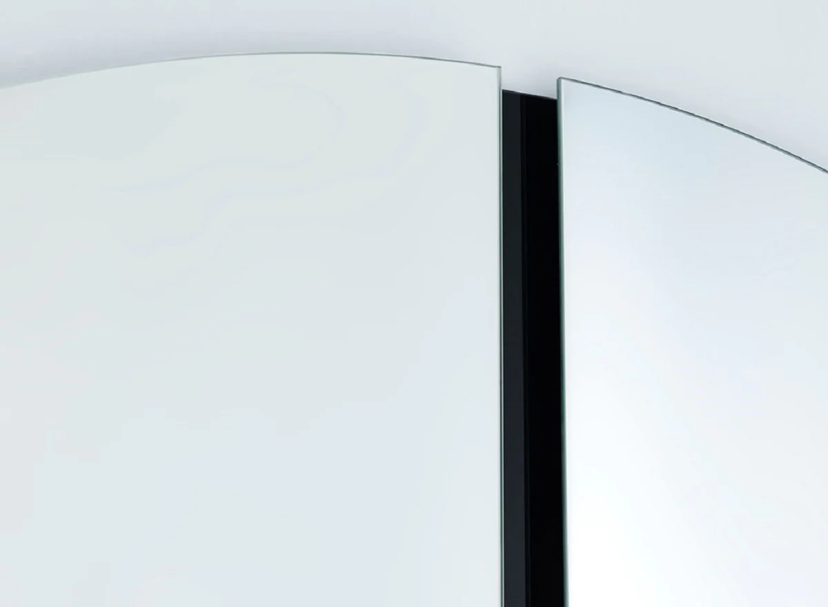 Luxury mirror black Ø 150 cm - round wall mirror - living room hotel restaurant boutique mirror