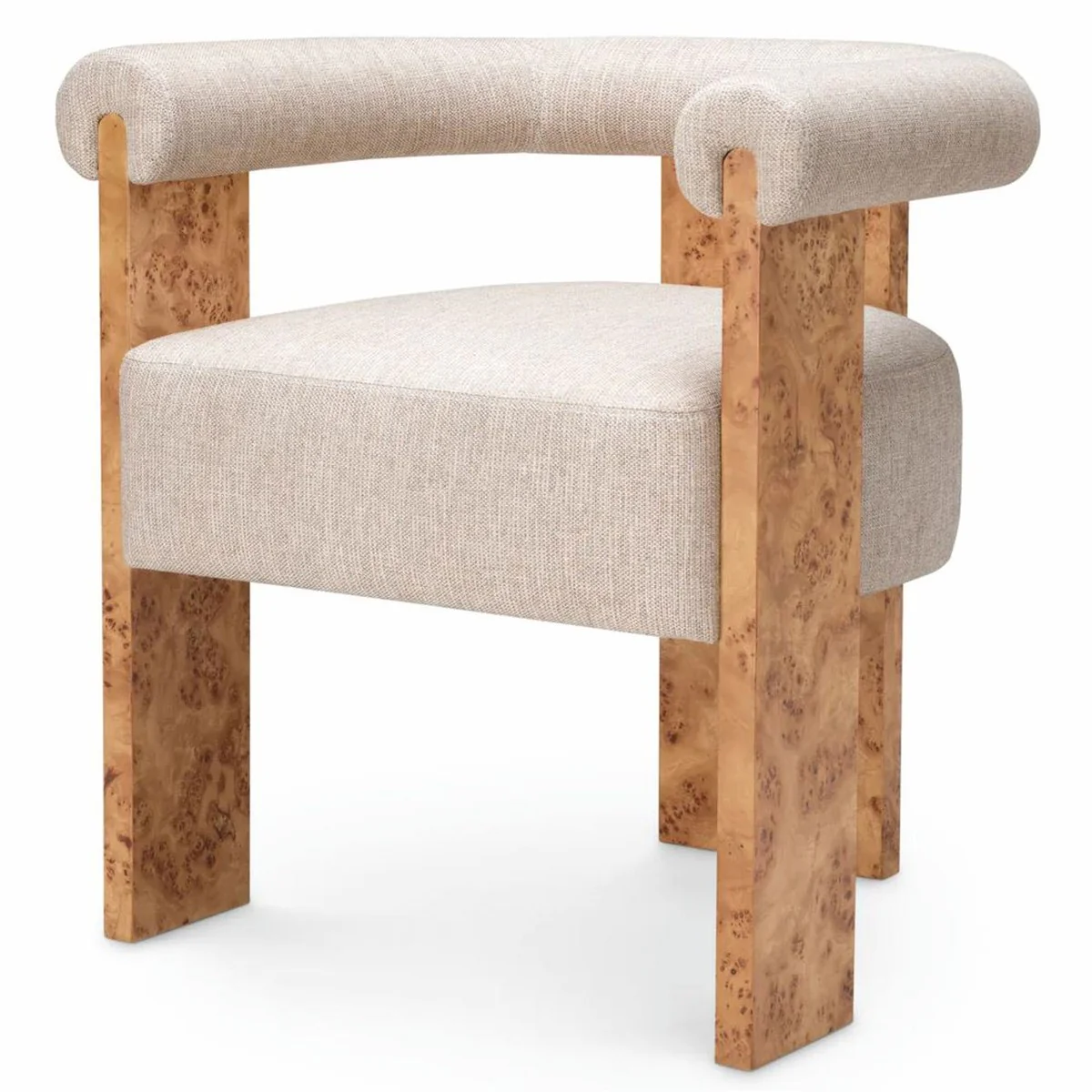 Luxus Esszimmer Stuhl mit Armlehnen Naturfarben / Hellbraun