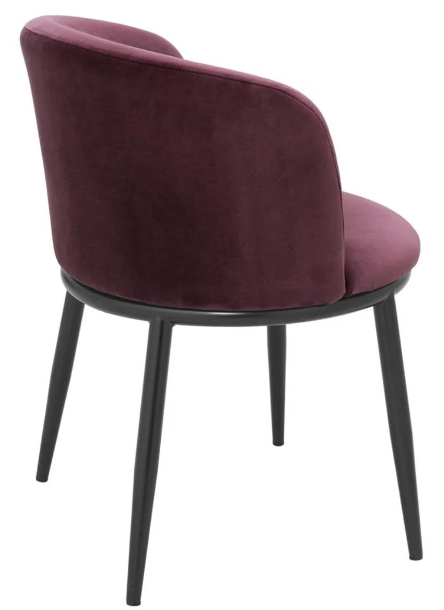 Luxury dining room chair set purple / black 57 x 57 x H. 74 cm - Dining room furniture