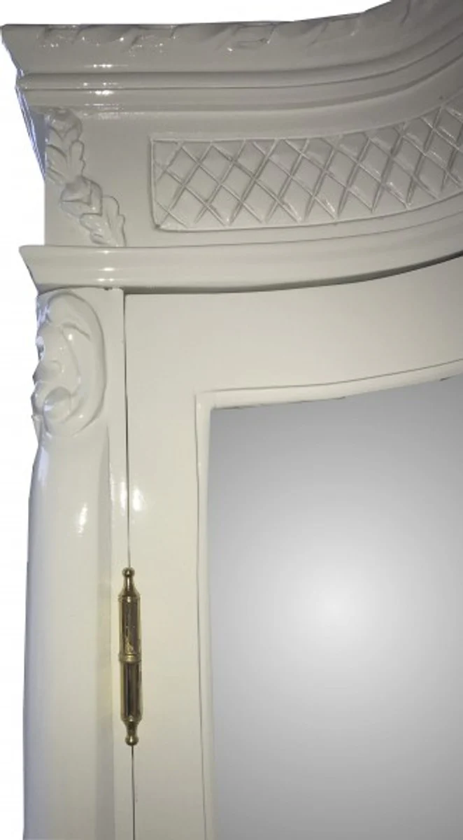 Baroque wardrobe white high gloss W 110 x H 230 cm bedroom cupboard - antique style