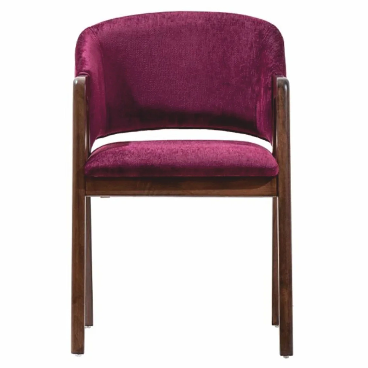 Luxus Samt Esszimmer Stuhl mit Armlehnen Lila / Braun - Esszimmer Möbel