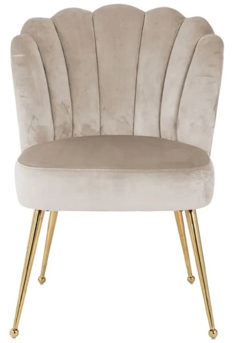 Luxury velvet dining room chair khaki / gold 66 x 64 x H. 86 cm - kitchen chair with velvet fabric - dining room furniture - kitchen furniture - luxury furniture