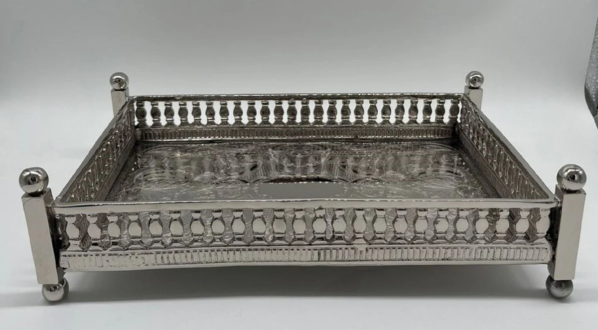 Luxus Messing Serviertablett Silber 32 cm